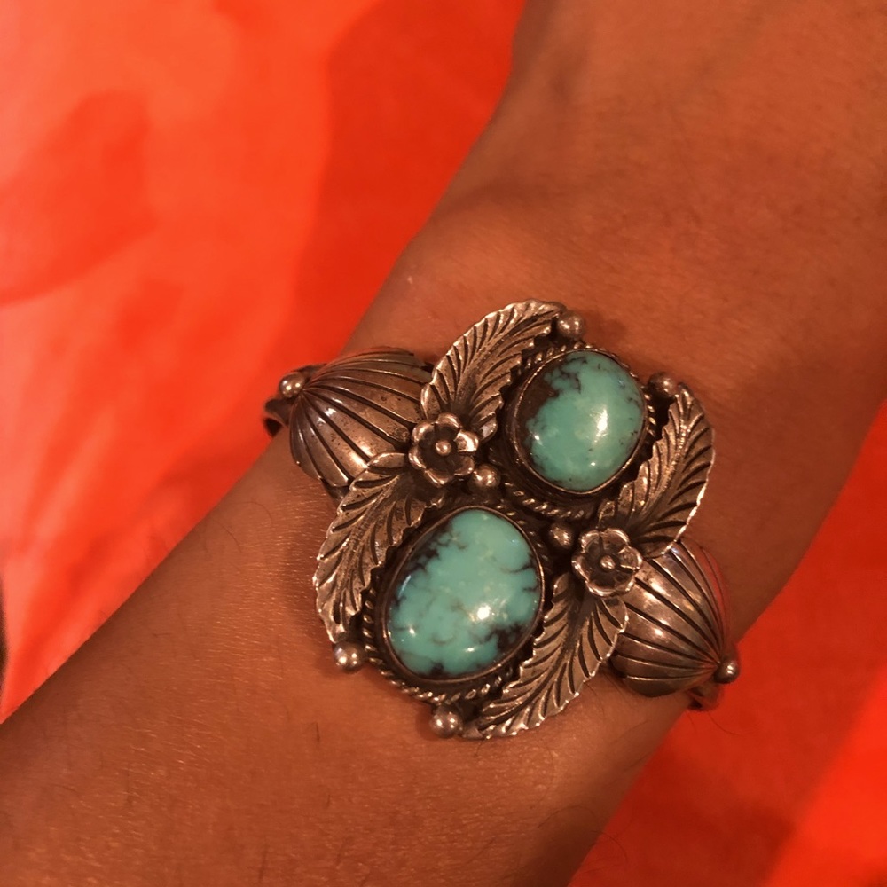 Fred Guerro Silver Silver Turquoise Cuff